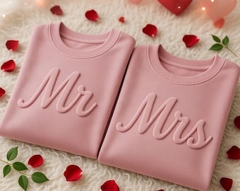 Custom Puff Print Sweatshirt, Personalized Couple Sweatshirt, 3D Lettering Custom Sweatshirt