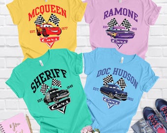 Disney Cars Movie Shirt, Mcqueen, Sally, Mack, Mater, Guido, Fillmore Shirt, Family Matching Shirts, Disney Family Trip Shirt, Cars Fun Gift