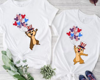 4th of July Chip N Dale Shirt,  Fourth of July Shirt, Independence Day Shirt, Disney World Shirt, Chip N Dale Matching Shirt