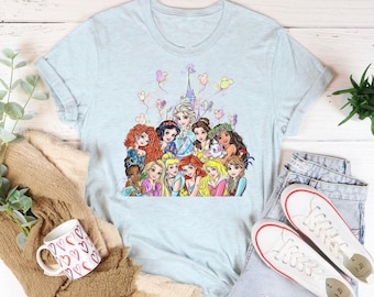 Disney Princess Watercolor Castle Shirt, Disney Girls Trip
