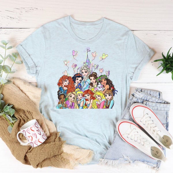 Disney Princess Watercolor Castle Shirt, Disney Girls Trip