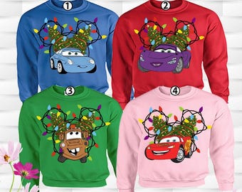 Disney Cars Christmas Sweatshirt, Lightning McQueen, Mater Hoodie