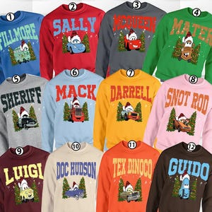 Disney Cars Christmas Sweatshirt & Hoodies, Disney Trip Hoodie, Mcqueen Sweatshirt, Mack and Sally Hoodie, Cars Fun Gift, Christmas Gift