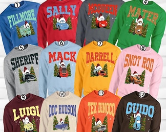 Handmade Disney Cars Christmas Sweatshirt, Holiday Hoodie