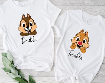 Chip n Dale Shirt, Disney Character Shirt, Double  Trouble Shirt, Disneyland Trip Shirt, Chip N Dale Fun Gift