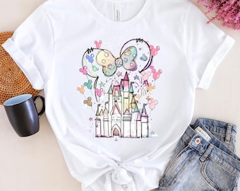 Disney Minnie Mouse Castle Shirt, Disneyland Shirt, Minnie Ears Shirt, Magical Castle Shirt, Disney Watercolor Castle Shirt, Disney Trip Tee