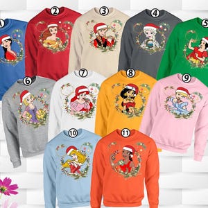 Disney Princess Christmas Sweatshirt & Hoodies, Family Trip Hoodie, Ariel Sweatshirt,  Belle Hoodie, Princess Fun Gift, Christmas Gift