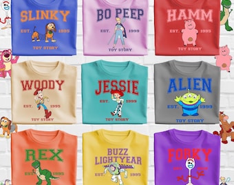 Toy Story Characters Shirt, Disneyland Trip, Customizable Cotton Tee
