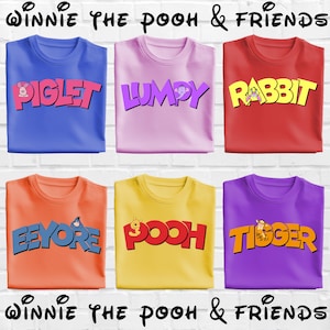 Winnie the Pooh Varsity Shirt, Tigger, Piglet, Eeeyore, Roo, Lumpy, Rabbit, Disneyland Trip Shirt, Disney Family Trip Shirts, Pooh Fan Gift