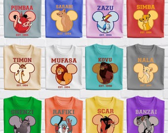 Disney Lion King Shirt, Disney Lion King Gift, Mufasa Shirt, Simba shirt, Timon Shirt, Matching Shirts, Disney Trip Tee