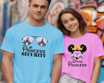 Disney Princess and Princess Security Shirts, Disney Princess T-shirt, Dad and Daughter Shirt, Disneyland Family Shirts, Girls Birthday Tee