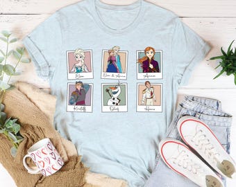 Disney Frozen Characters  Shirt, Princess Elsa and Anna Shirt, Disneyland Trip Shirt, Olaf Hans Sven Kristoff Oaken Shirt, Frozen Fan shirt