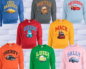 Disney Cars Movie Sweatshirt, Family Trip Matching Hoodies