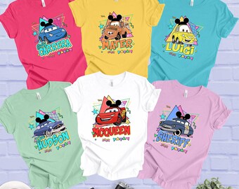 Disney Cars Vintage Shirt, Mcqueen, Sally, Mack, Mater, Guido, Fillmore Shirt, Family Matching Shirts, Disney Family Trip Shirt, Cars Fun