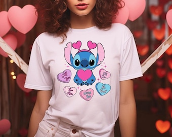 Disney Stitch Valentines Day  Shirt,  Valentine Gift, Lilo And Stitch Shirt, Disneyland Trip Shirt, Stitch Fun Gift