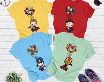 Disney Avengers Shirt, Disney Superhero Shirt, Avengers Chibi Shirt, Avengers Balloons Shirt,Disneyworld Shirt,Marvel and Avenger Fun Shirt