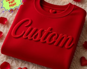 Custom Puff Print Sweatshirt, Personalized Team Name Hoodie, 3D Lettering Custom Sweatshirt