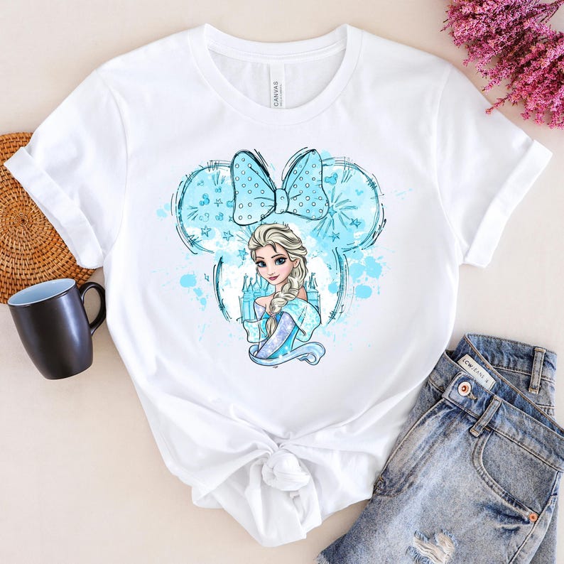 a t - shirt with a picture of a frozen princess on it