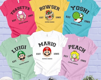 Super Mario Shirt, Super Mario Matching Shirt, Mario and Friends Shirts, Super Mario Fan Shirt, Family Vacation Shirt