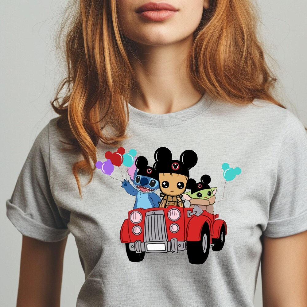 Disney Characters Friends Shirt, Yoda Shirt, Groot Shirt, Stitch Shirt, Friends Bundle Shirts, Disneyland Shirt, Disney Fan Shirt