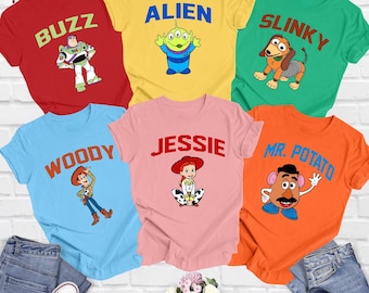 Toy Story Characters Shirt, Disneyland Trip, Customizable Cotton Tee
