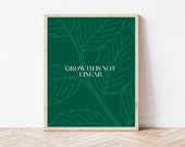 Growth is Not Linear, Mental Health, Digital Download Print, Poster Print, Retro Wall Art, Wall Art, Downloadable Prints, Mental Health Art