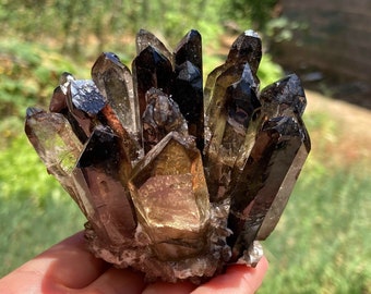 Natural Smoky Quartz Cluster,Quartz Vug,Crystal Cluster,Crystal Heal,Mineral Samples,Home Decoration,Crystal Gifts,Reiki healing,300G+