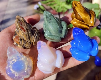 Natural Mixed quartz frog,Lushan jade frog,Quartz Crystal frog,Crystal animal,Home Decoration,Crystal Gifts,Reiki Healing,Crystal chakra 1PC