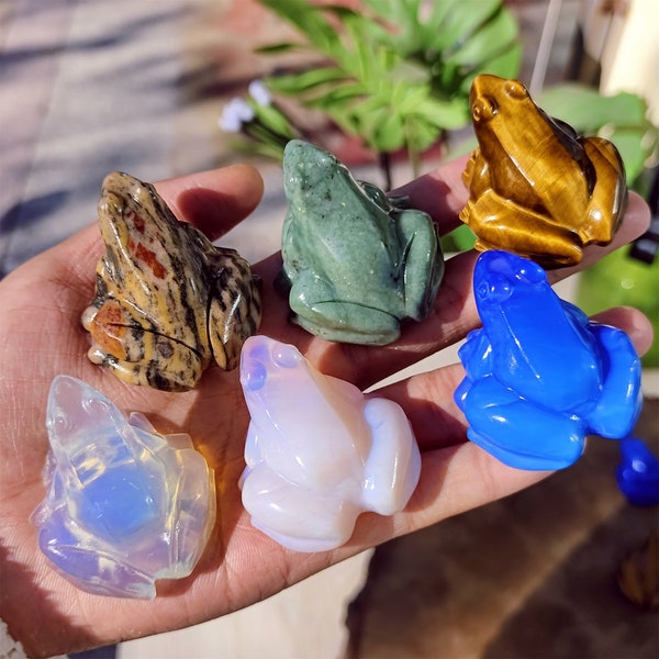 Natural Mixed quartz frog,Lushan jade frog,Quartz Crystal frog,Crystal animal,Home Decoration,Crystal Gifts,Reiki Healing,Crystal chakra 1PC