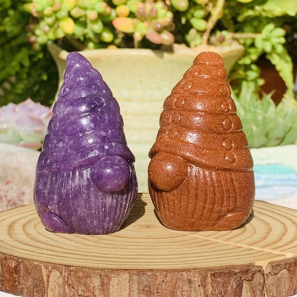 1pc sandstone/purple mica gnome,Quartz Crystal sheep,Crystal animal,Home Decoration,Crystal Gifts,Reiki Healing,Crystal chakra