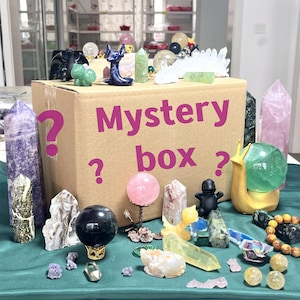 50% de descuento, solo hoy！Caja misteriosa de cristal,Caja de cristal misteriosa,Bolsa de cristal misteriosa,Cristal curativo,Joyas,Regalos de cristal,Decoración del hogar