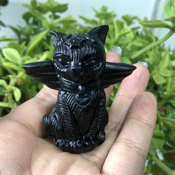 1pc Natural obsidian Demon cat,Quartz Crystal cat,Crystal animal,Home Decoration,Crystal Gifts,Reiki Healing,Crystal chakra