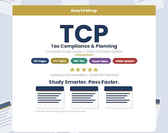 Guía de estudio del TCP de CPA 2026 / Notas de planificación y cumplimiento tributario / Descarga digital en PDF /