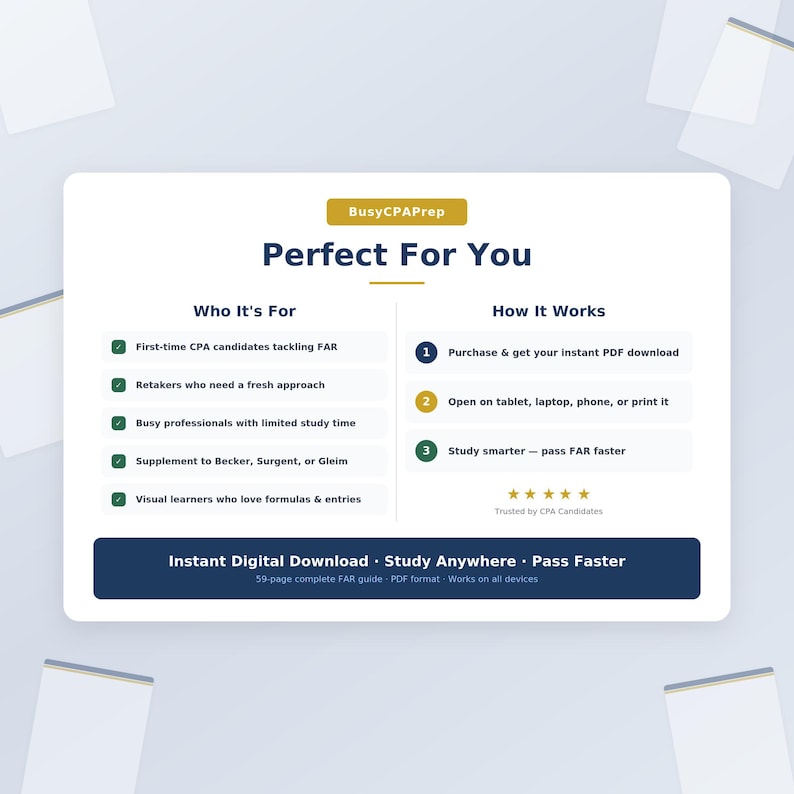 CPA Exam FAR Study Guide | Financial Accounting Exam Prep (printable ...