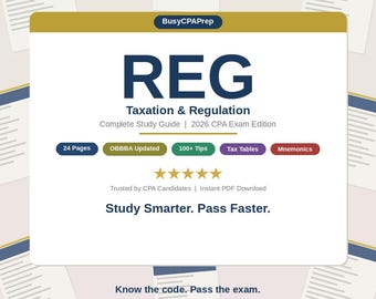 CPA Exam REG Study Guide | Taxation & Regulation Prep 2026 (PDF Download)