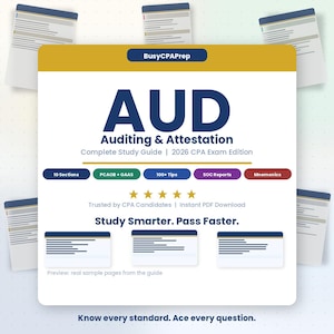CPA Exam AUD Study Guide | Auditing Attestation Prep 2026 (PDF Download)