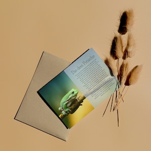 Carte postale Carte d’histoire Trois grenouilles Pleine conscience Dictons Citation Histoire Cadeau