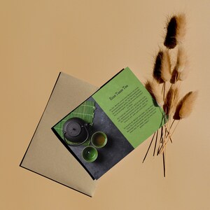 Cartolina Storia Carta Tazza Tè Mindfulness Detti Citazione Storia Regalo