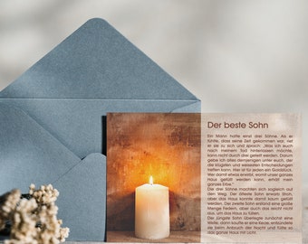 Postkarte Sohn Geschichtenkarte Achtsamkeit Sprüche Zitat Geschichte Geschenk