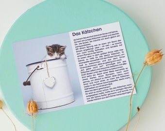Postkarte Kätzchen Geschichtenkarte Achtsamkeit Sprüche Zitat Geschichte Geschenk