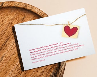 Achtsamkeitskarte Postkarte Herz Achtsamkeit Sprüche Zitat Geschenk