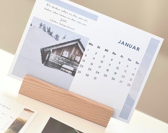 Calendario 2024 con virgolette | Pianificatore annuale | Calendario annuale con supporto | Calendario da tavolo | Detti di saggezza della vita