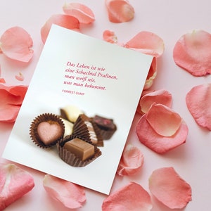 Carte de pleine conscience Carte postale Chocolats Pleine conscience Dictons Citation Cadeau
