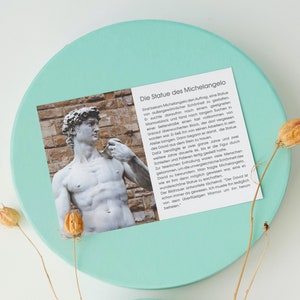 Cartolina Statua Michelangelo Storia Carta Mindfulness Detti Cita Storia Regalo