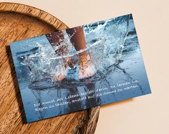 Carte de pleine conscience Carte postale Pluie Pleine conscience Dictons Citation Cadeau