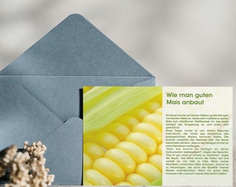 Postkarte Mais Geschichtenkarte Achtsamkeit Sprüche Zitat Geschichte Geschenk