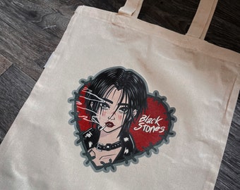 Black Stones Vocalist Full Color Canvas Tote Bag
