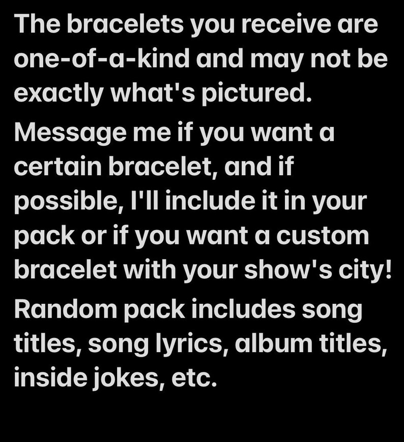 Taylor Swift bracelet pack for trading at The Eras Tour | pack of 10 friendship bracelets image 8