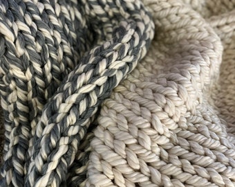 Chunky knit throw blanket | boho home decor | decorative living room throw