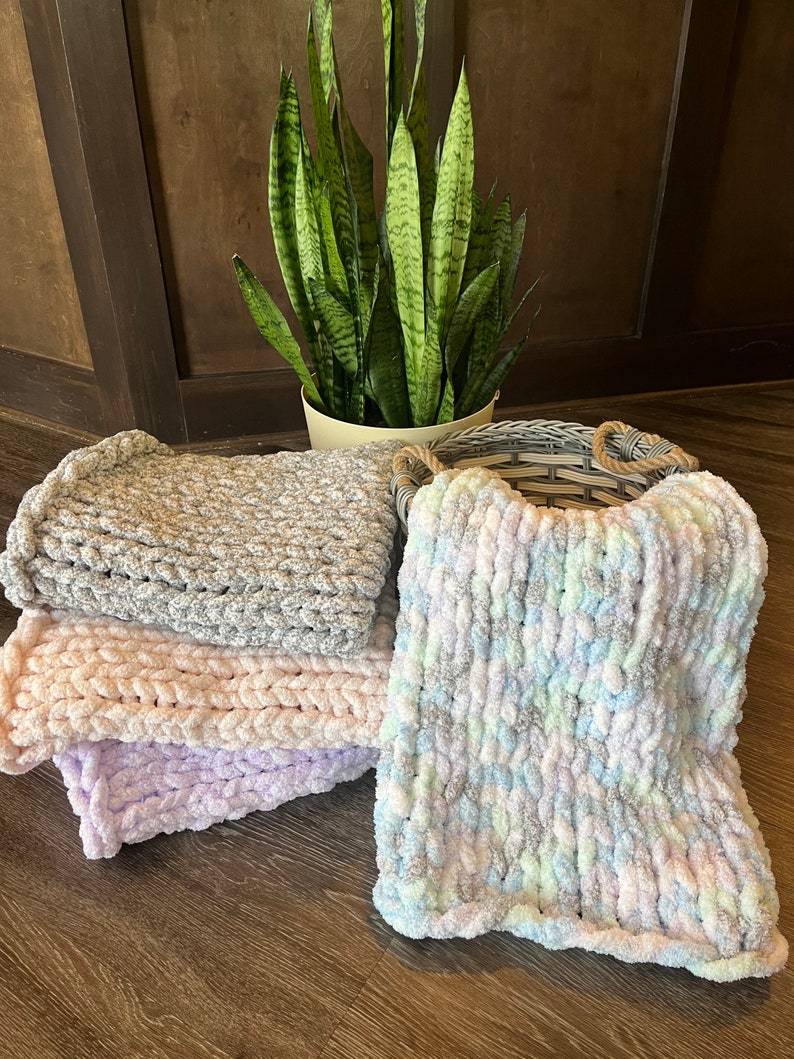 Chunky Knit Baby Blanket Handmade Super Soft and Comfy Etsy